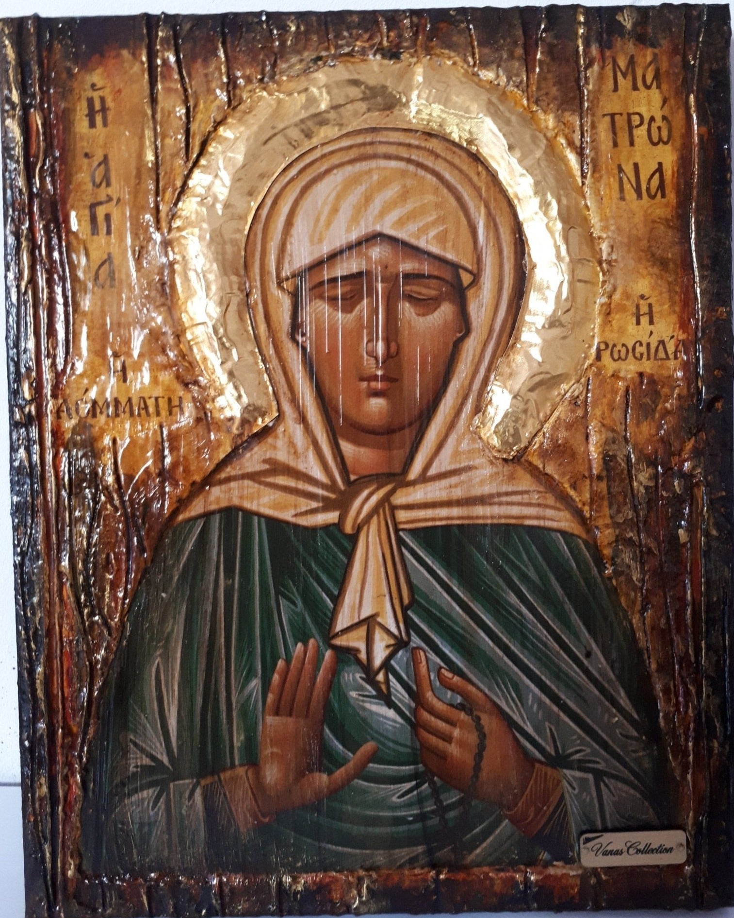 Saint St Matrona of Moscow Russian Orthodox Icon - Greek Handmade Icons - Vanas Collection