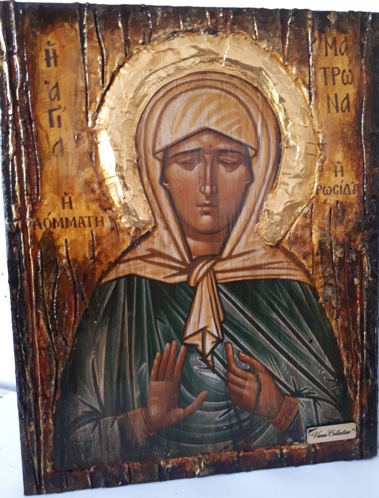 Saint St Matrona of Moscow Russian Orthodox Icon - Greek Handmade Icons - Vanas Collection