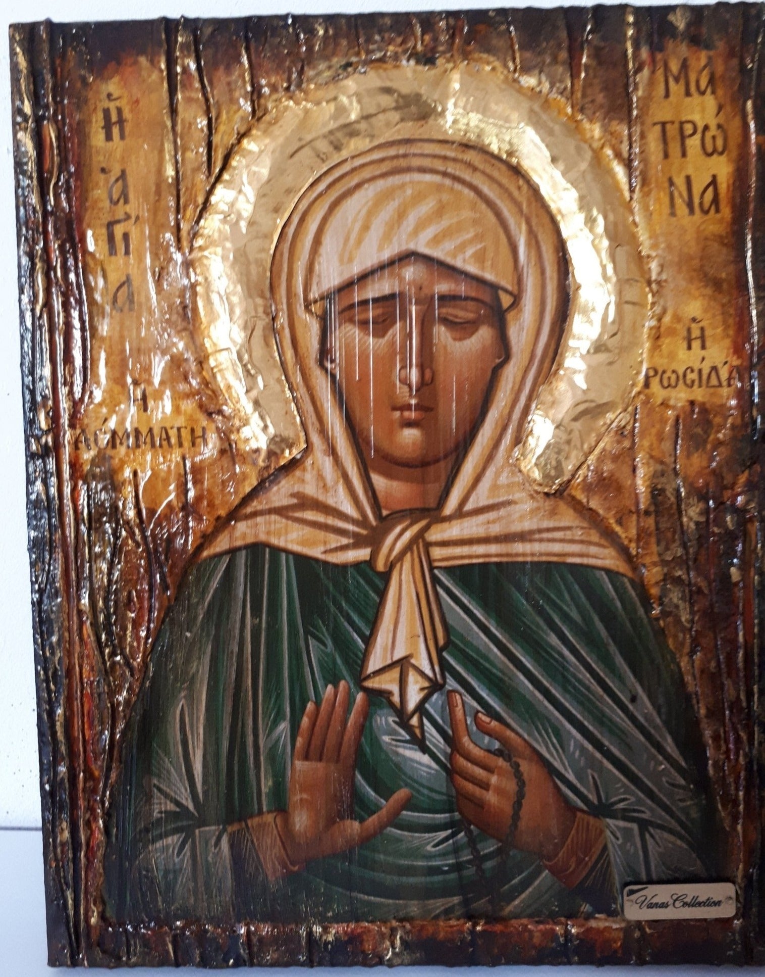 Saint St Matrona of Moscow Russian Orthodox Icon - Greek Handmade Icons - Vanas Collection