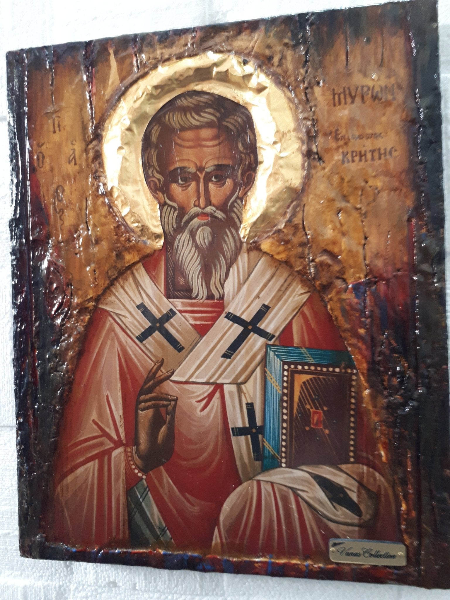 Saint St Myron Miron Bishop of Crete Rare Christianity Greek Orthodox Icons - Vanas Collection