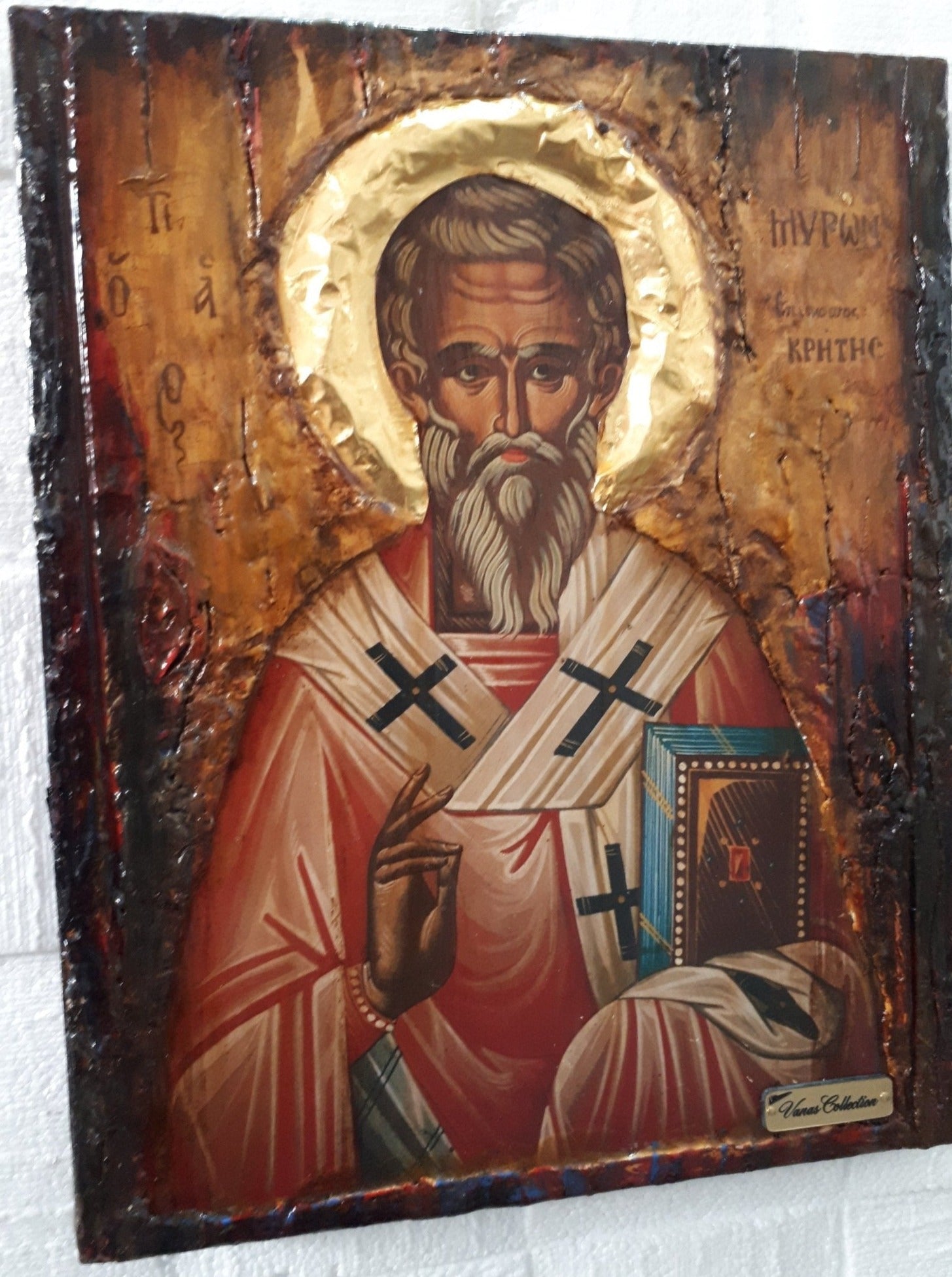 Saint St Myron Miron Bishop of Crete Rare Christianity Greek Orthodox Icons - Vanas Collection