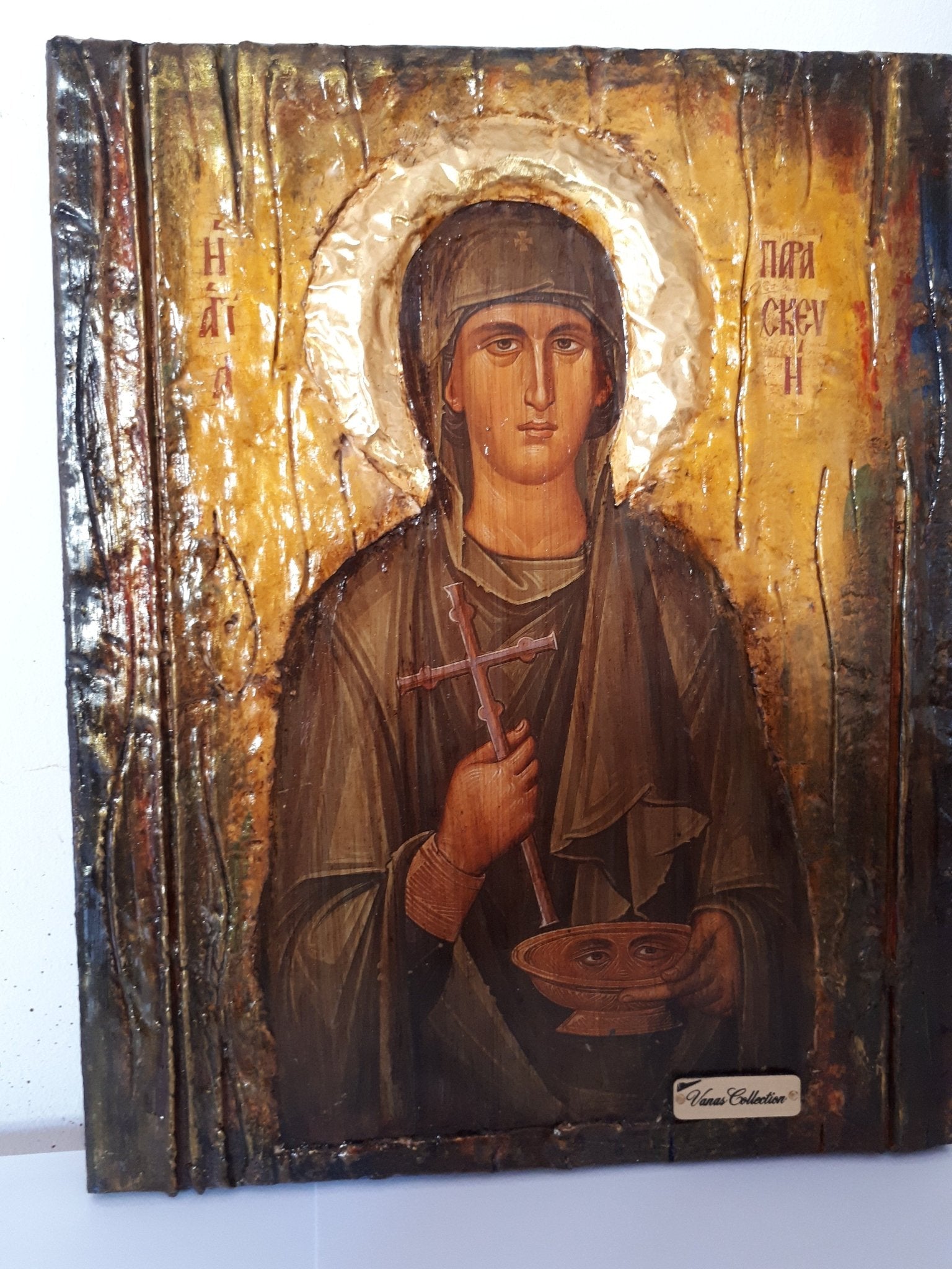 Saint St. Paraskevi Handmade Greek Byzantine Icons-Orthodox Icon Antique Style - Vanas Collection