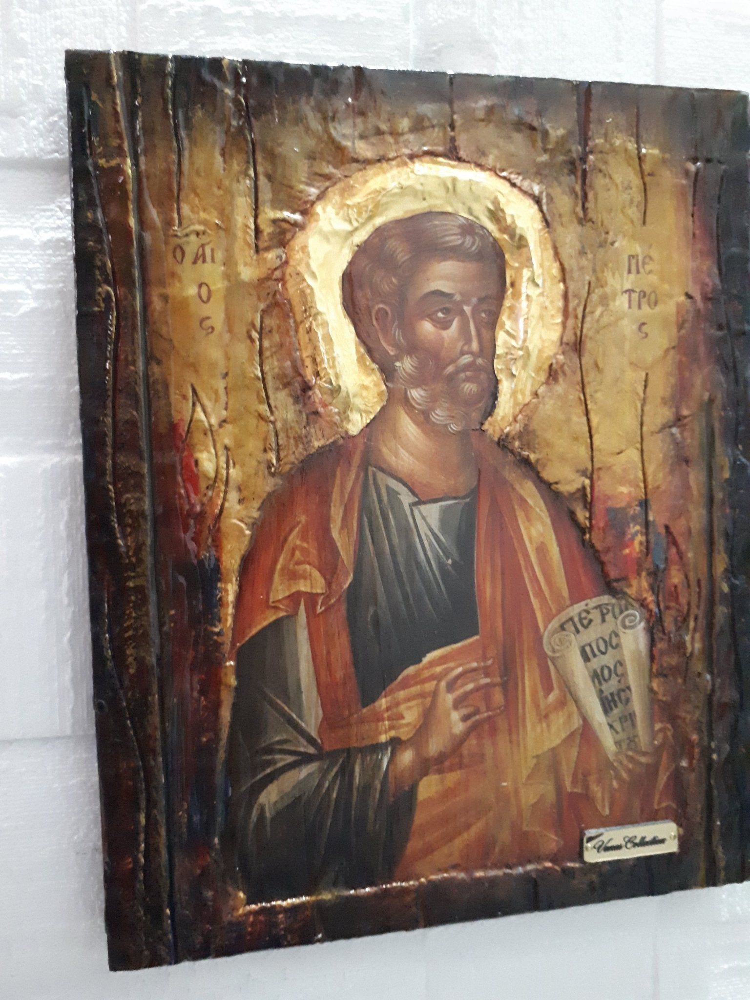 Saint St Peter the Apostle Icon- Greek Handmade Orthodox Byzantine Russian Icons - Vanas Collection