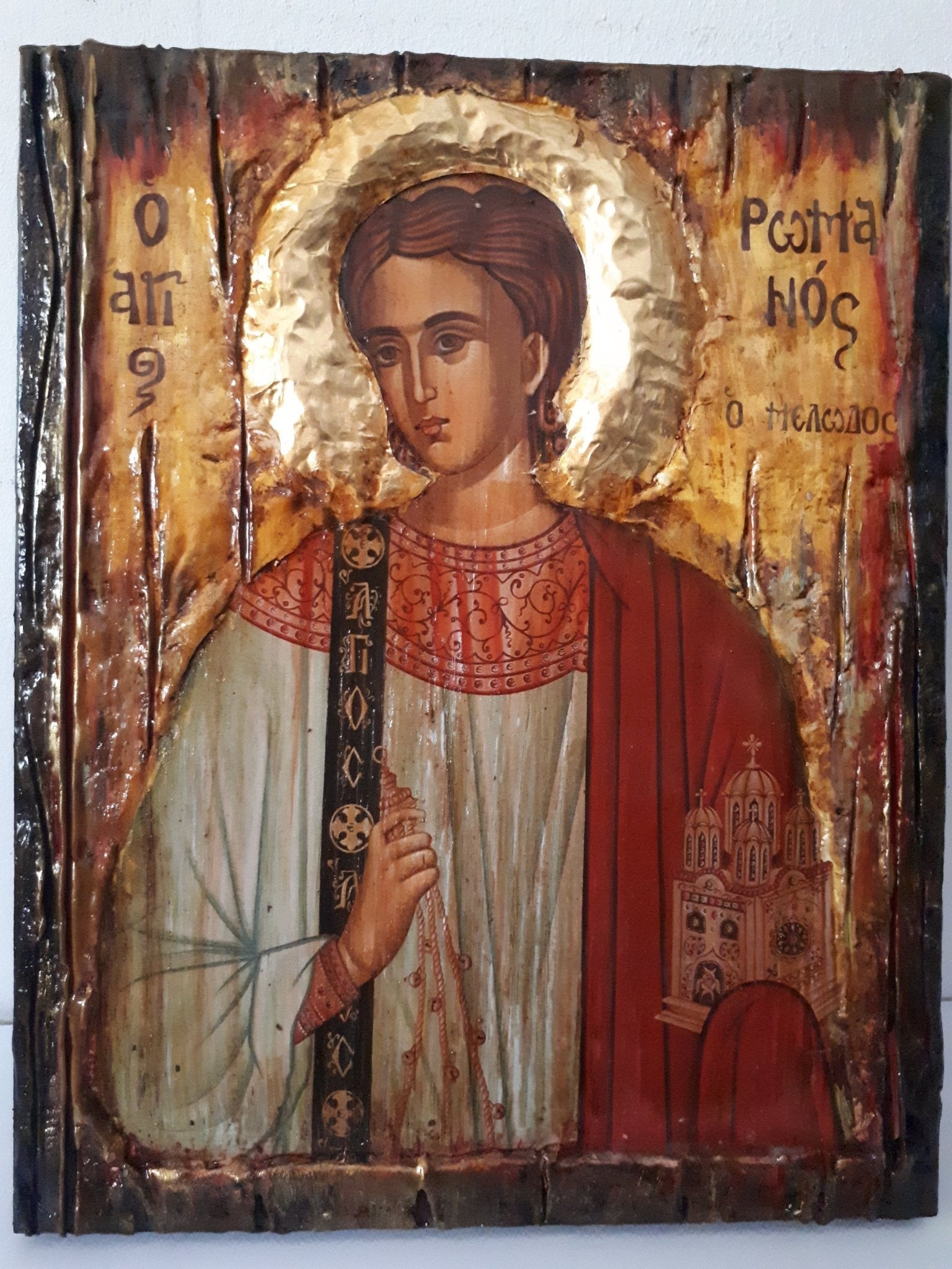 Saint St. Romanos the Melodist icon on Wood Icon-Orthodox Greek Christian Catholic Icons - Vanas Collection