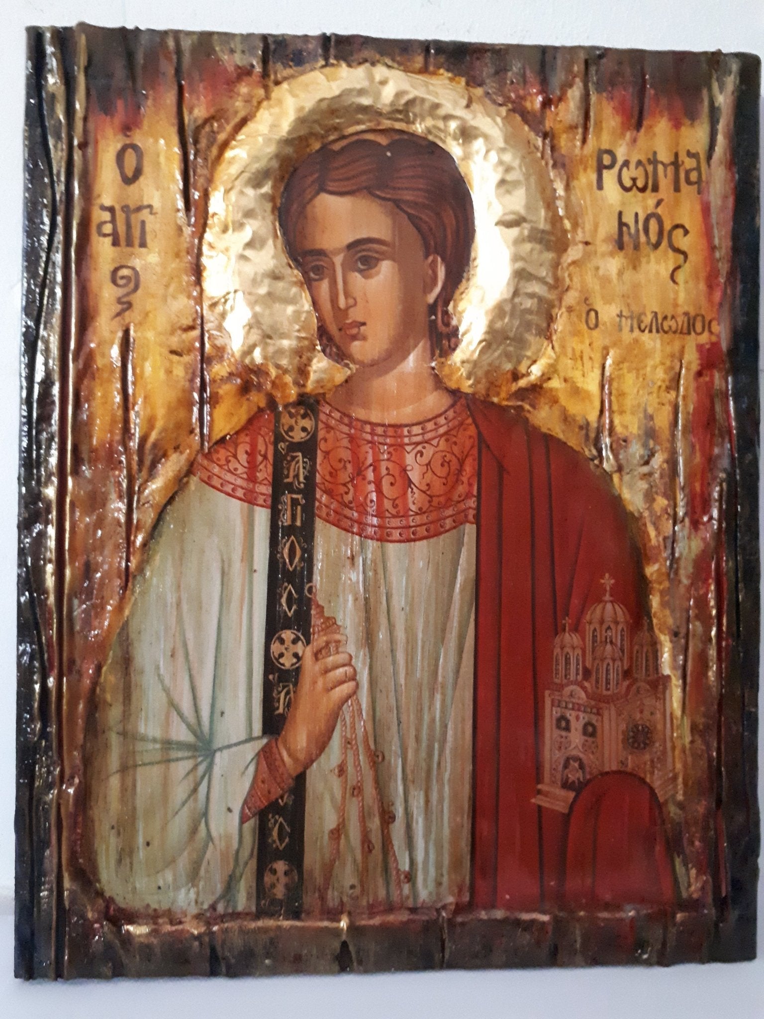 Saint St. Romanos the Melodist icon on Wood Icon-Orthodox Greek Christian Catholic Icons - Vanas Collection