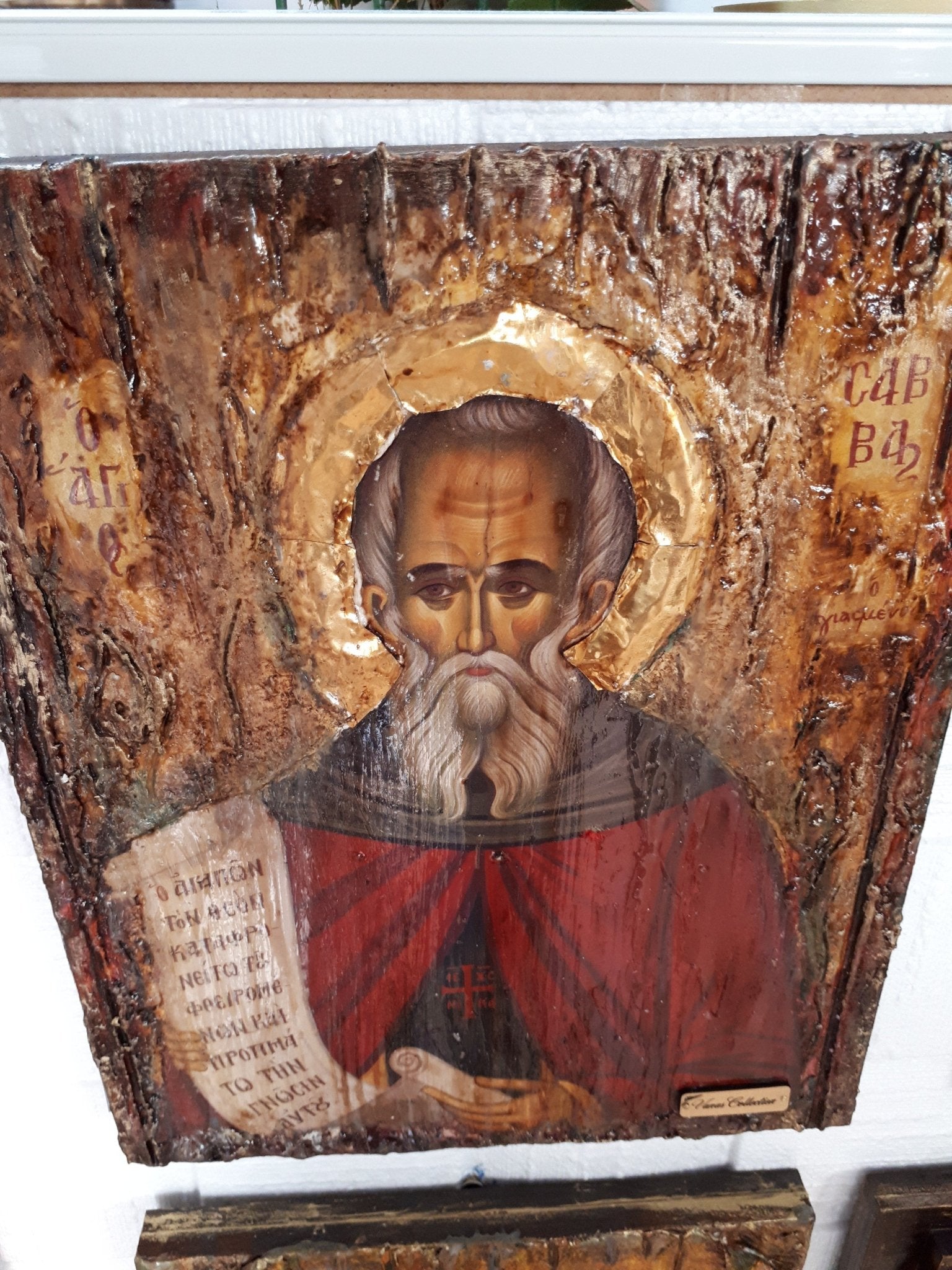 Saint St. Sava / Sabbas - Orthodox Byzantine Icon Handmade by VanasCollection - Vanas Collection