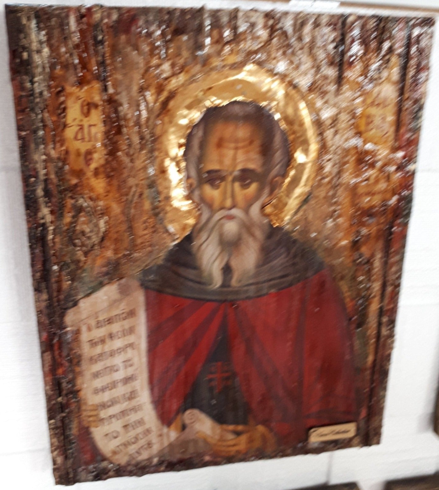 Saint St. Sava / Sabbas - Orthodox Byzantine Icon Handmade by VanasCollection - Vanas Collection