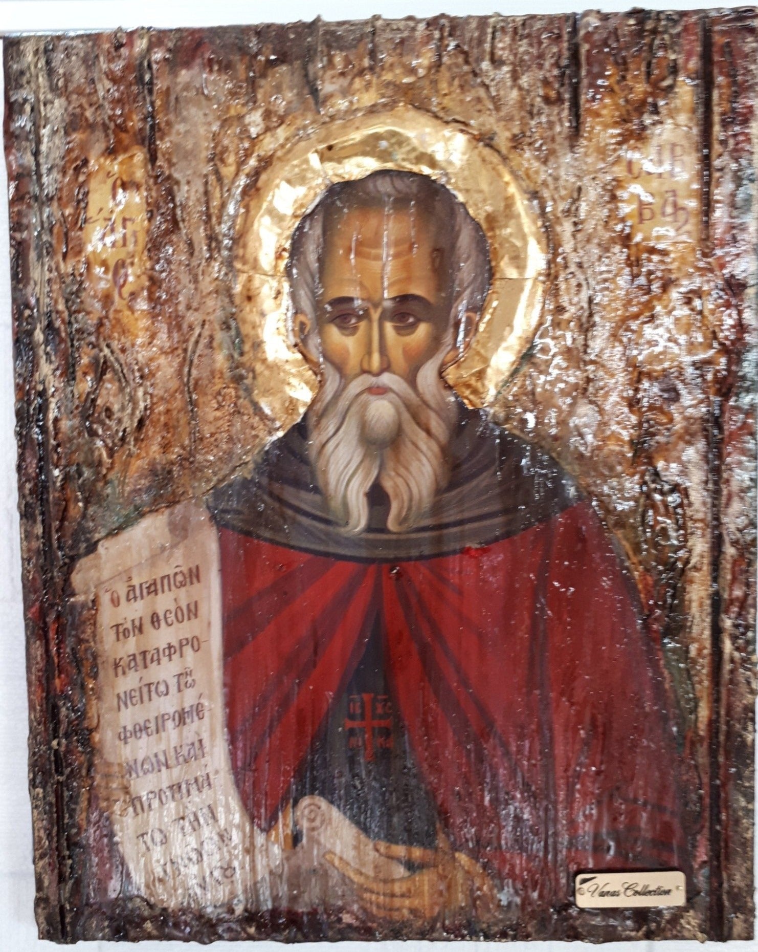 Saint St. Sava / Sabbas - Orthodox Byzantine Icon Handmade by VanasCollection - Vanas Collection