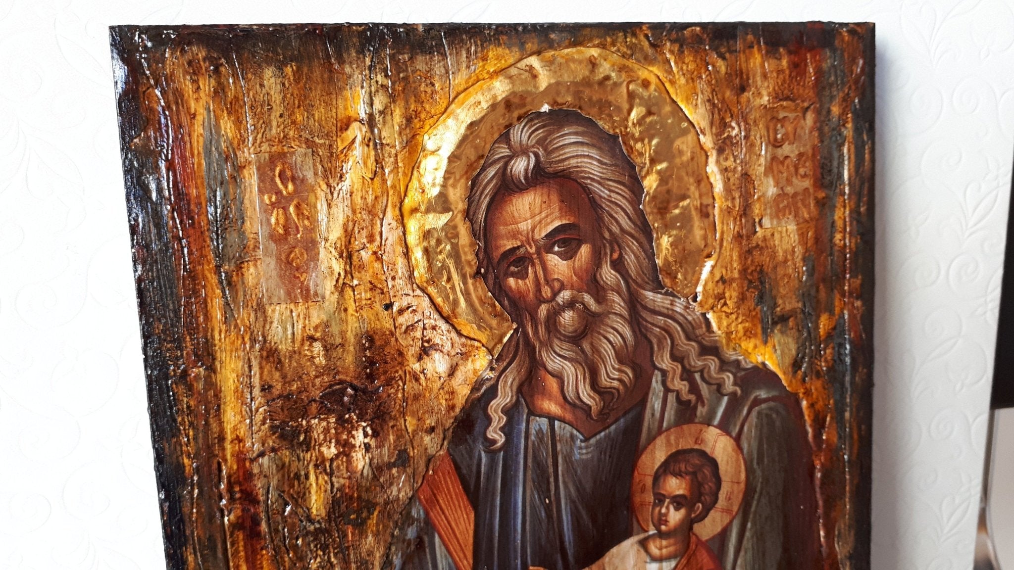 Saint St. Simeon Symeon the God Icon-Greek Orthodox Byzantine Religious Icon - Vanas Collection