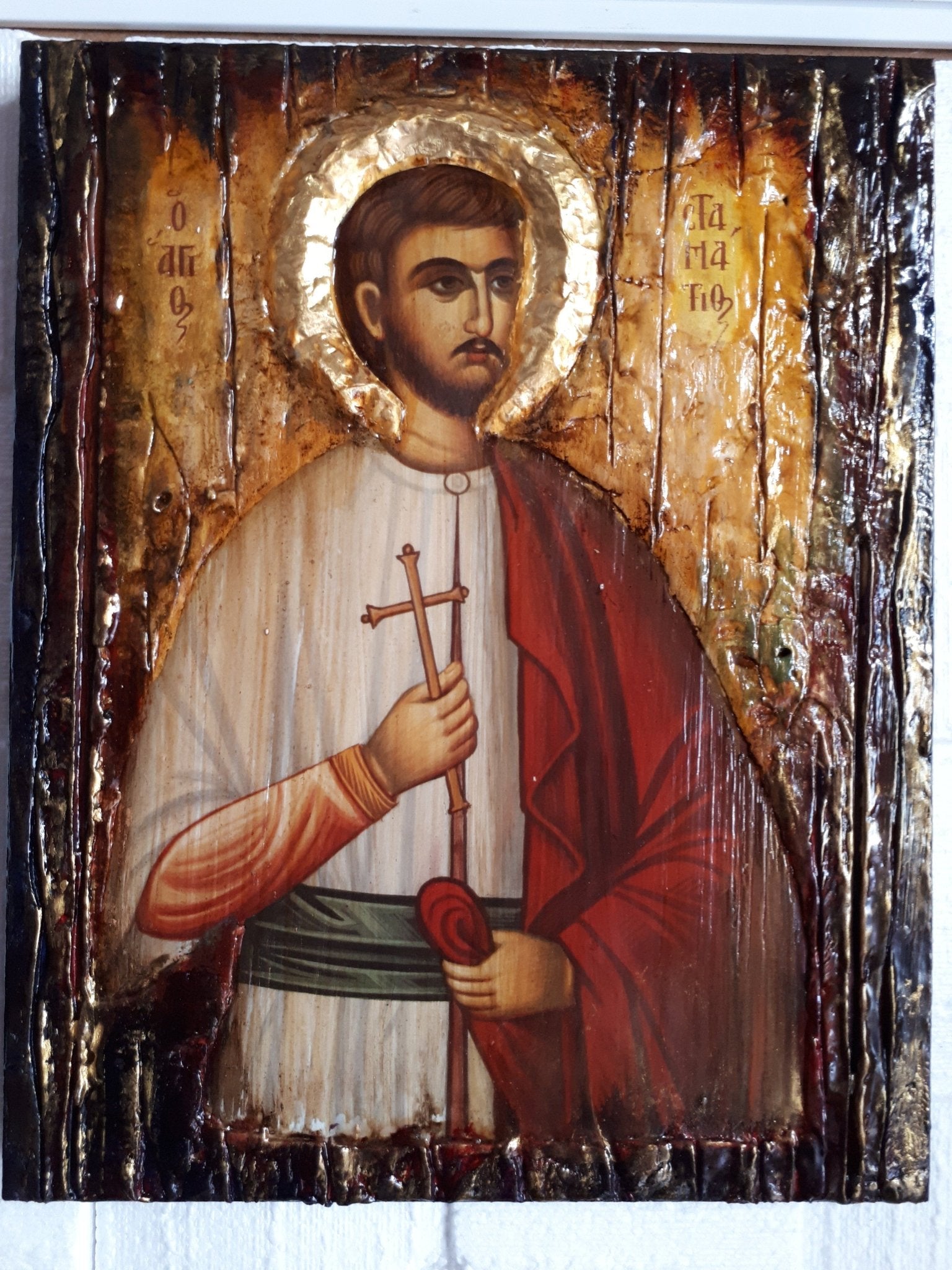 Saint St. Stamatios on Wood Icon-Orthodox Greek Christian Byzantine Icons - Vanas Collection