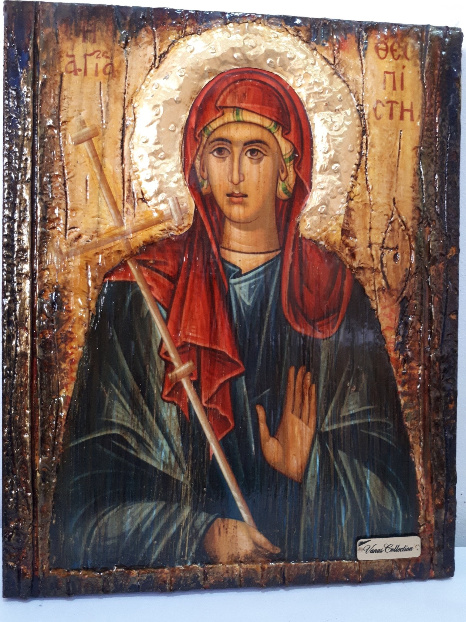 Saint St. Theopisti Icon-Greek Orthodox Christian Byzantine Icons - Vanas Collection