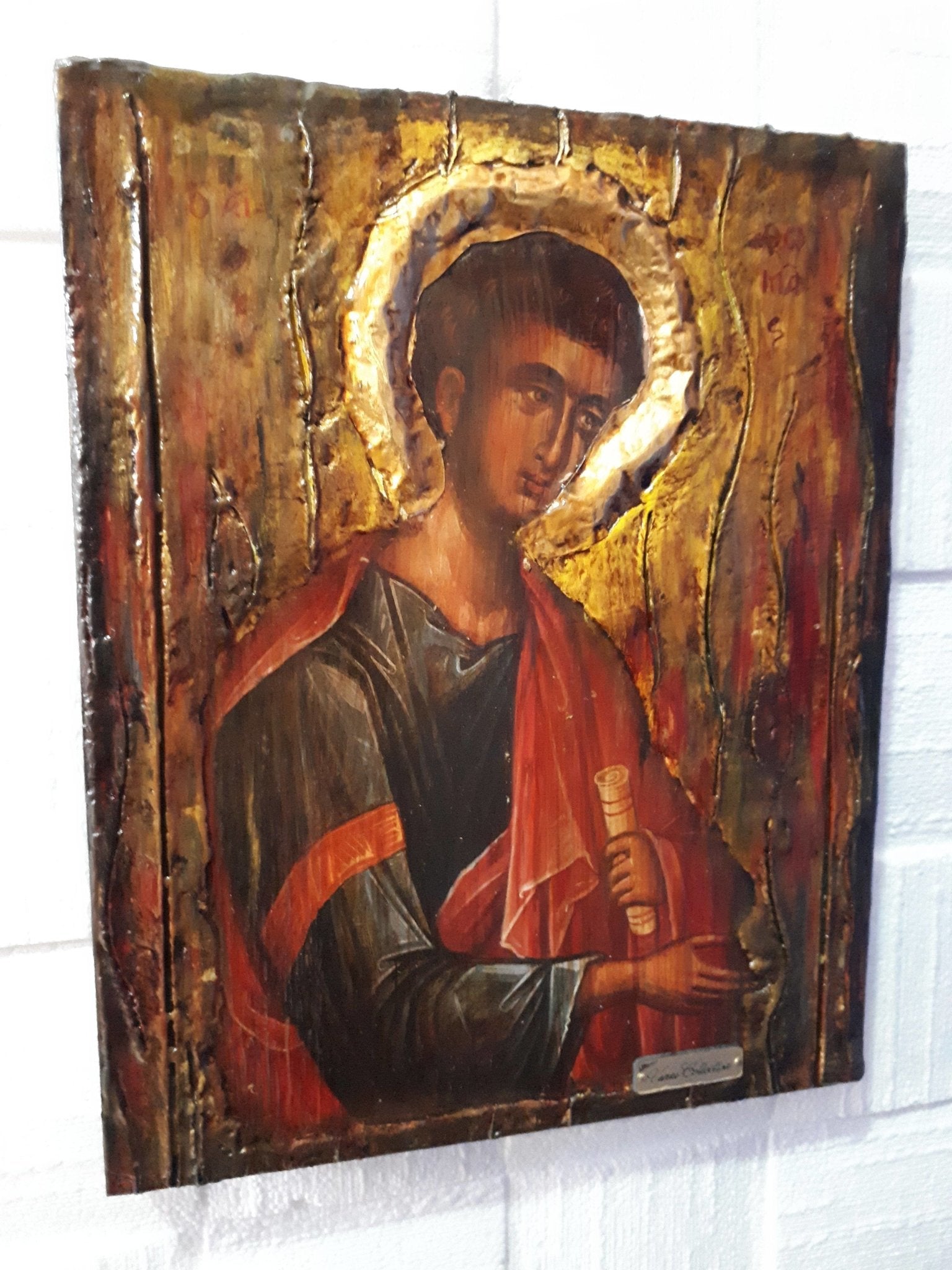 Saint Thomas the Apostle Icon Rare Byzantine Greek Orthodox Antique Style Icons - Vanas Collection