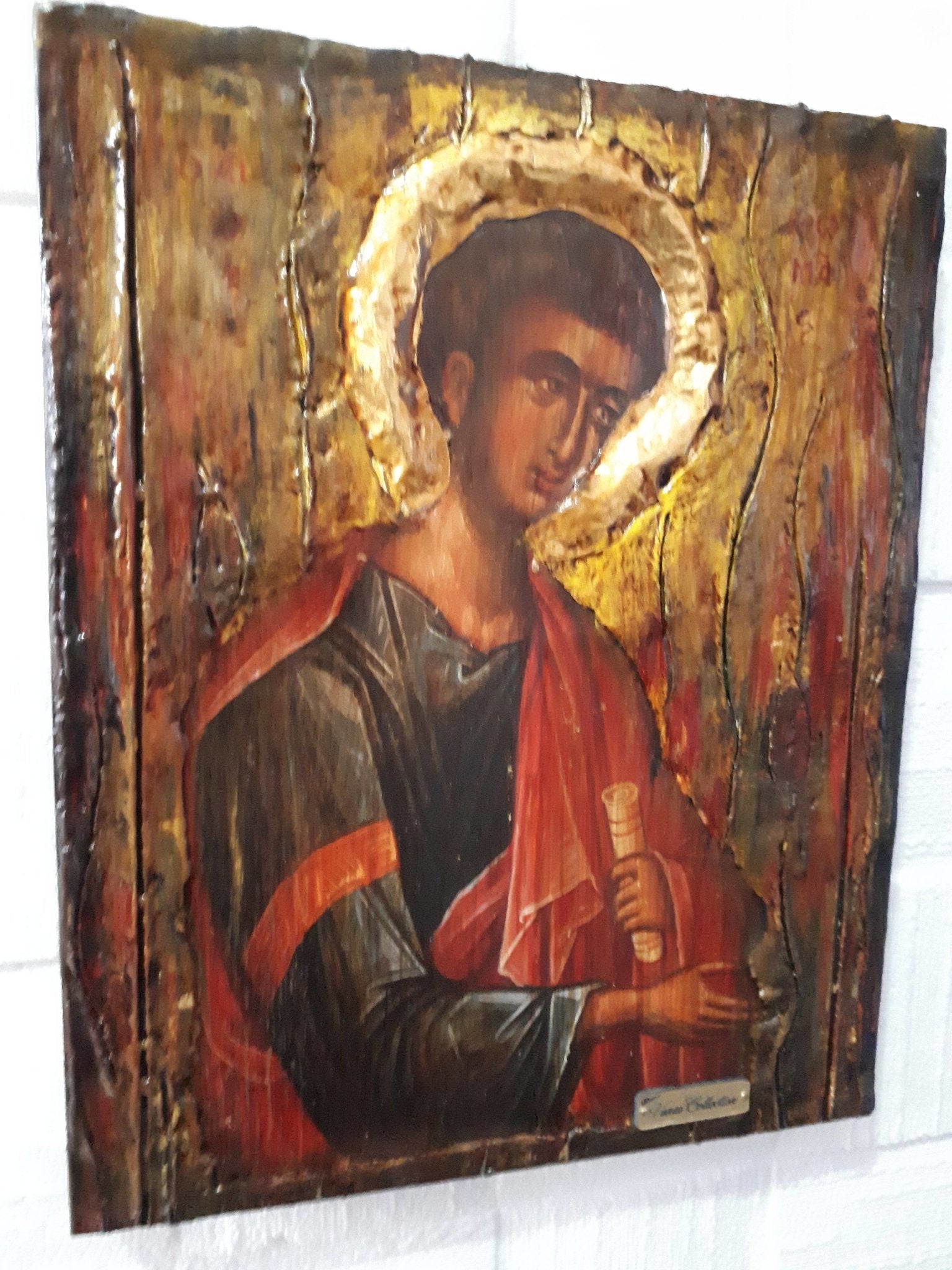 Saint Thomas the Apostle Icon Rare Byzantine Greek Orthodox Antique Style Icons - Vanas Collection