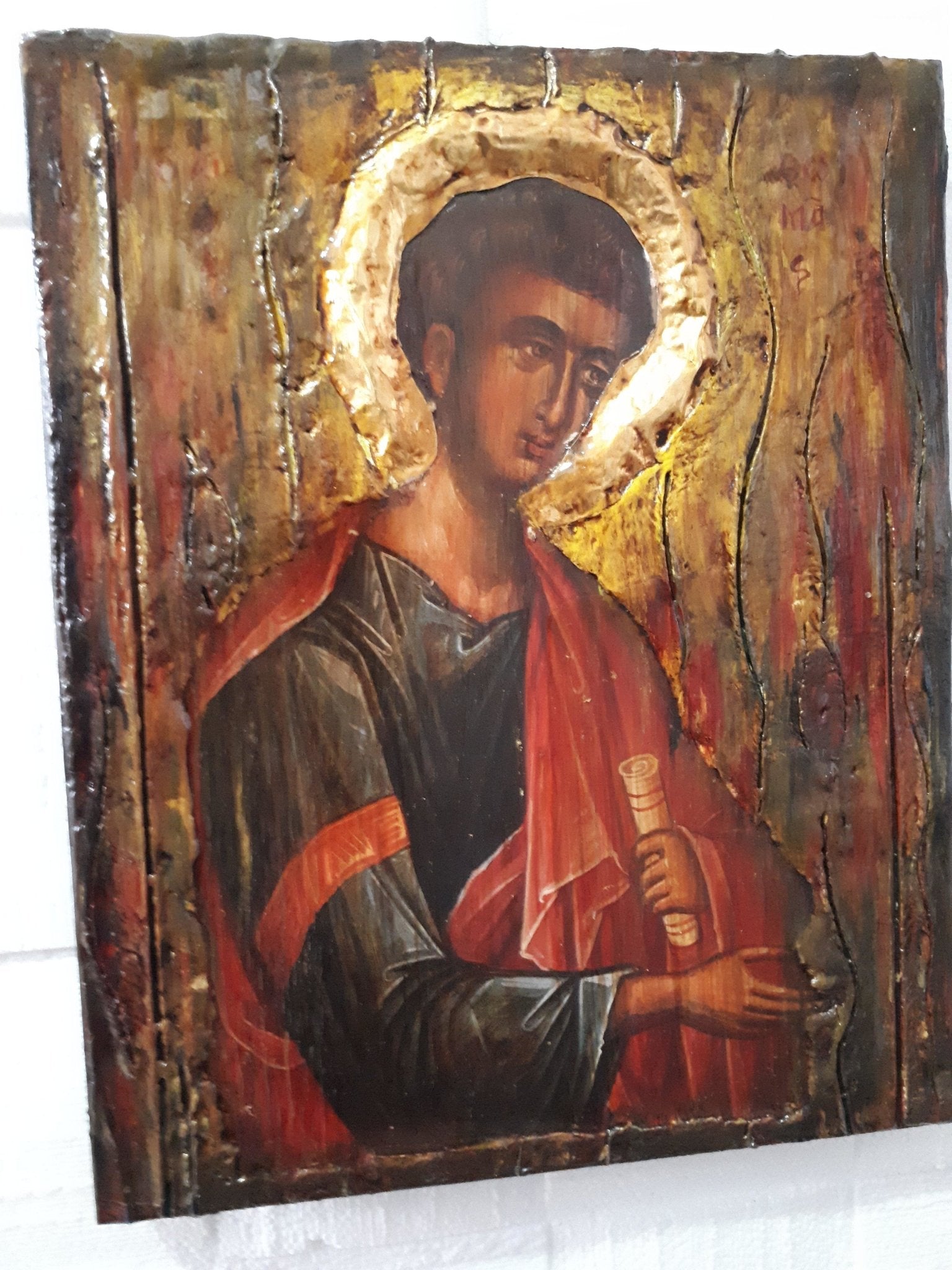 Saint Thomas the Apostle Icon Rare Byzantine Greek Orthodox Antique Style Icons - Vanas Collection