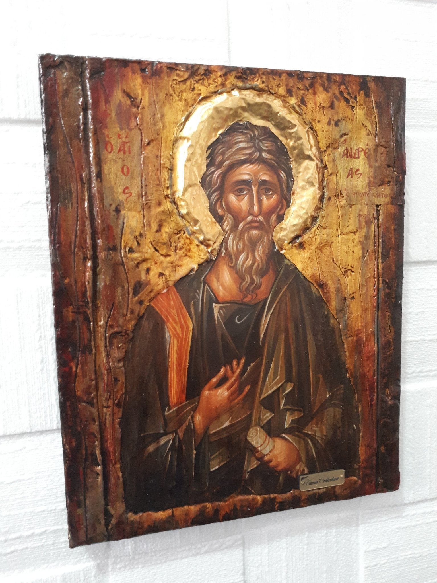 St. Andrew the Apostle-Handmade Greek Byzantine Icon-Orthodox Icon Antique - Vanas Collection