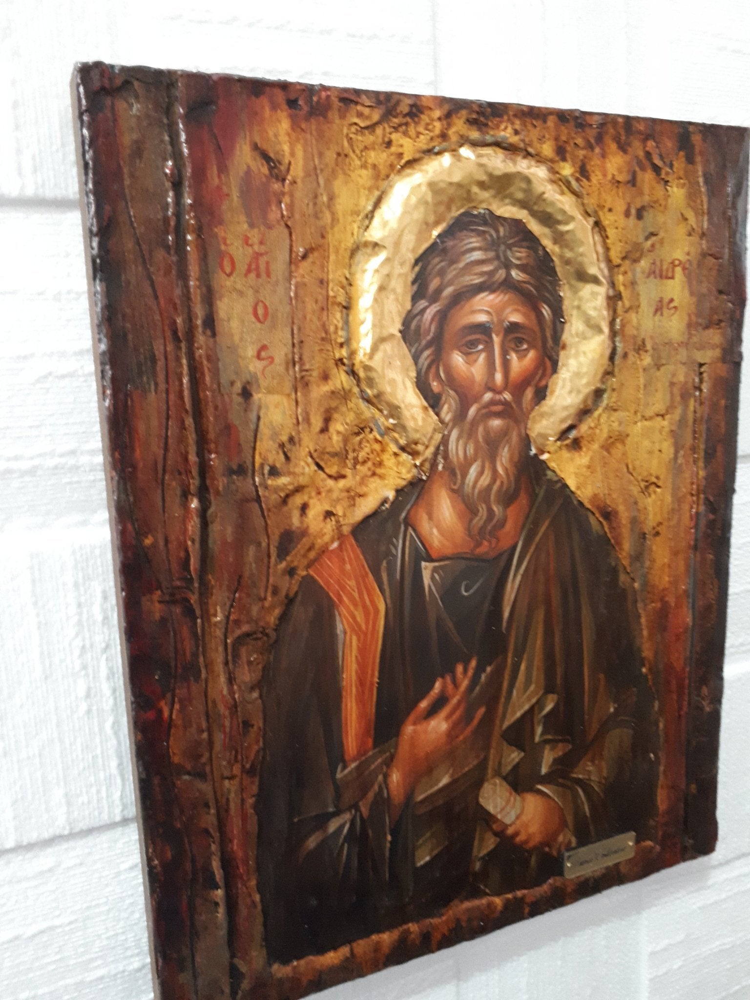 St. Andrew the Apostle-Handmade Greek Byzantine Icon-Orthodox Icon Antique - Vanas Collection