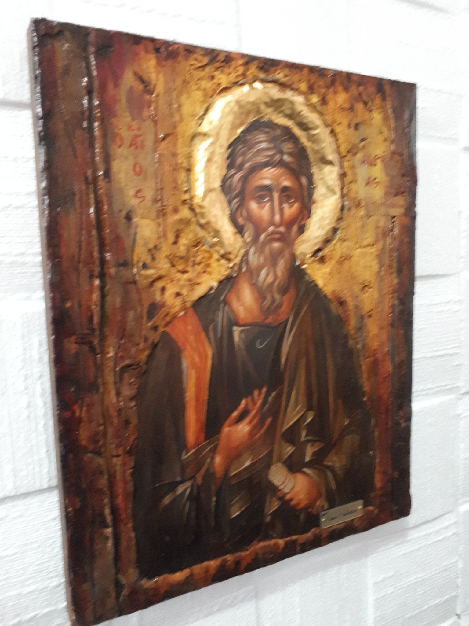 St. Andrew the Apostle-Handmade Greek Byzantine Icon-Orthodox Icon Antique - Vanas Collection