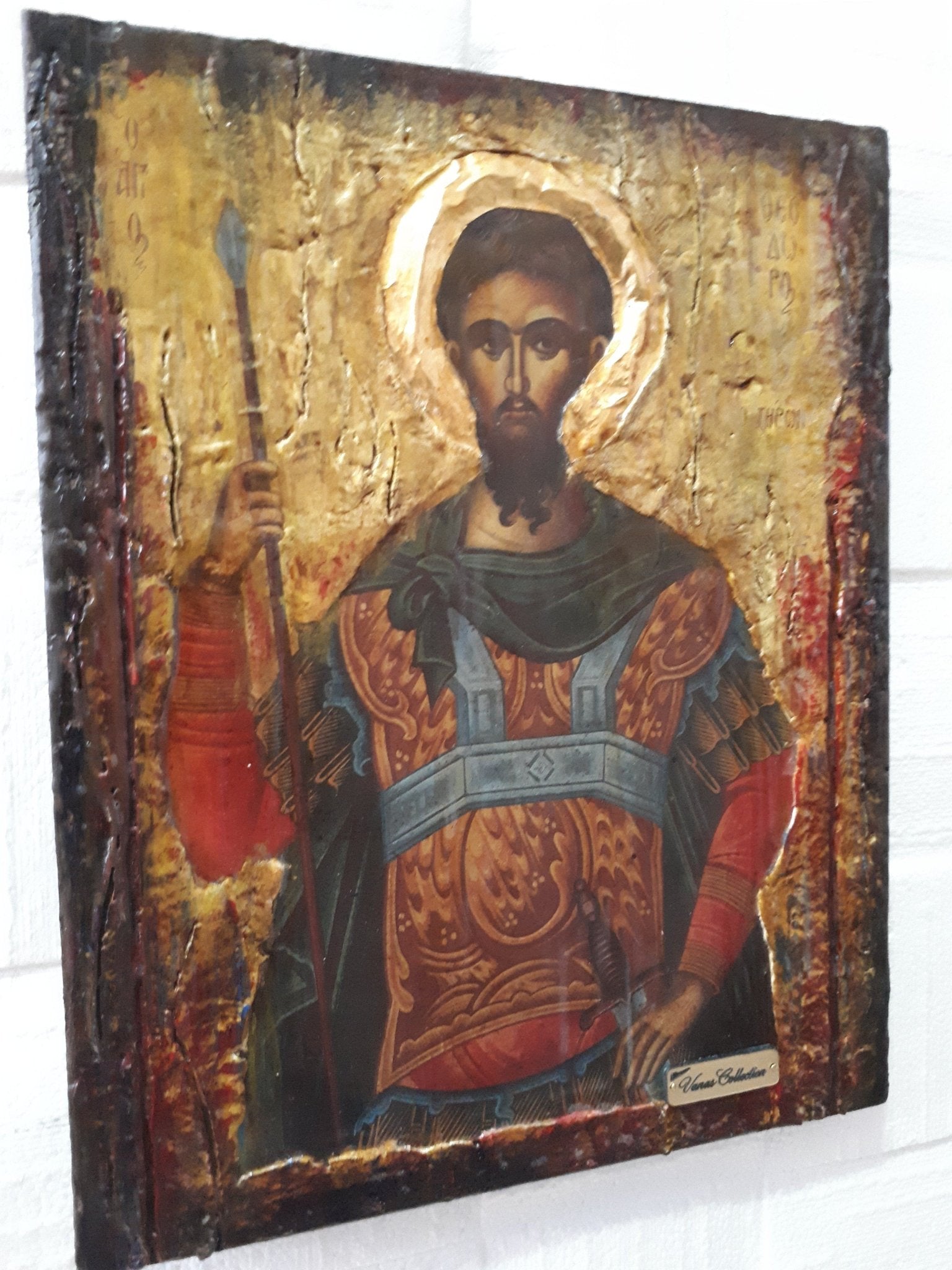 St. Theodore Tiron Tyrone Icon-Greek Russian Orthodox Byzantine Handmade Icons - Vanas Collection