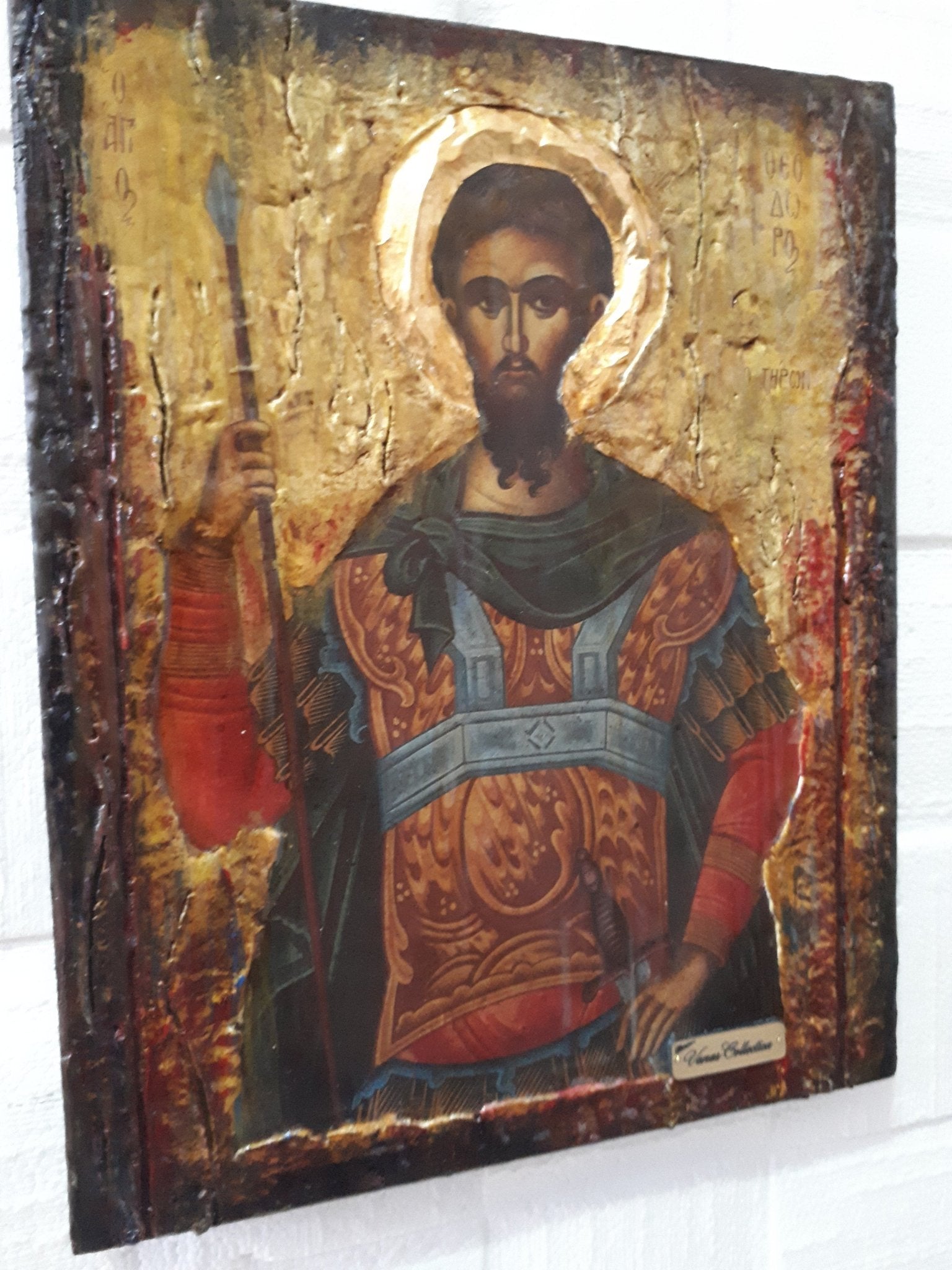 St. Theodore Tiron Tyrone Icon-Greek Russian Orthodox Byzantine Handmade Icons - Vanas Collection