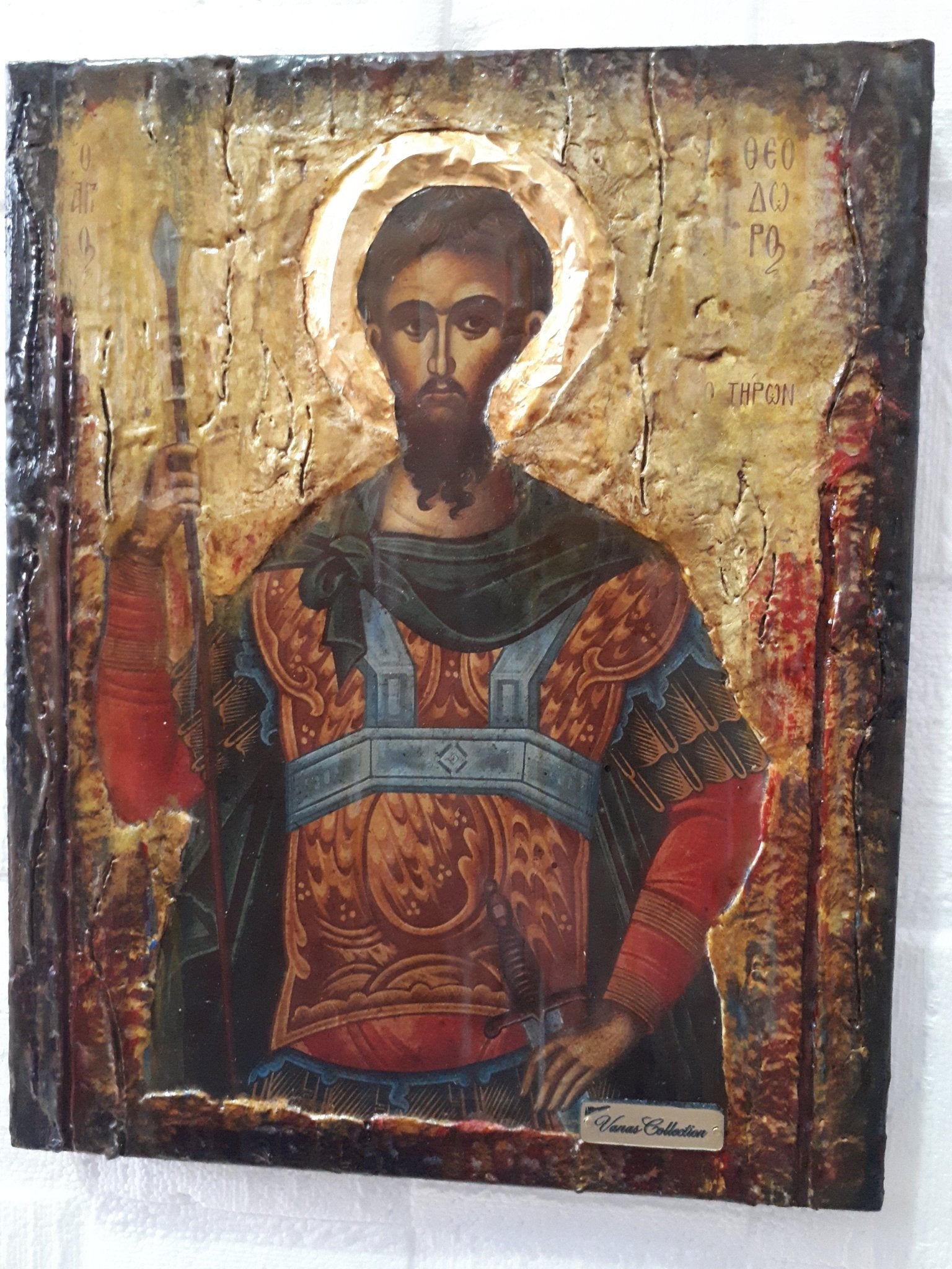 St. Theodore Tiron Tyrone Icon-Greek Russian Orthodox Byzantine Handmade Icons - Vanas Collection