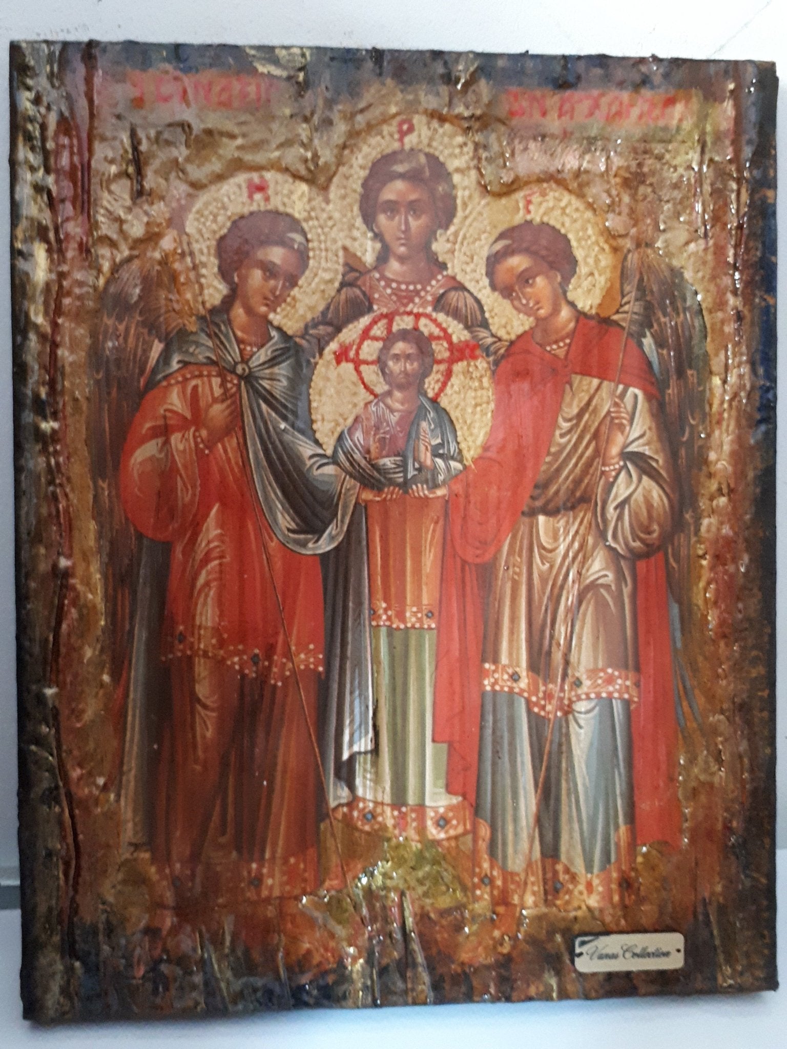 Synaxis Gathering of the Archangels Icon-Greek Byzantine Christian Handmade Icons - Vanas Collection