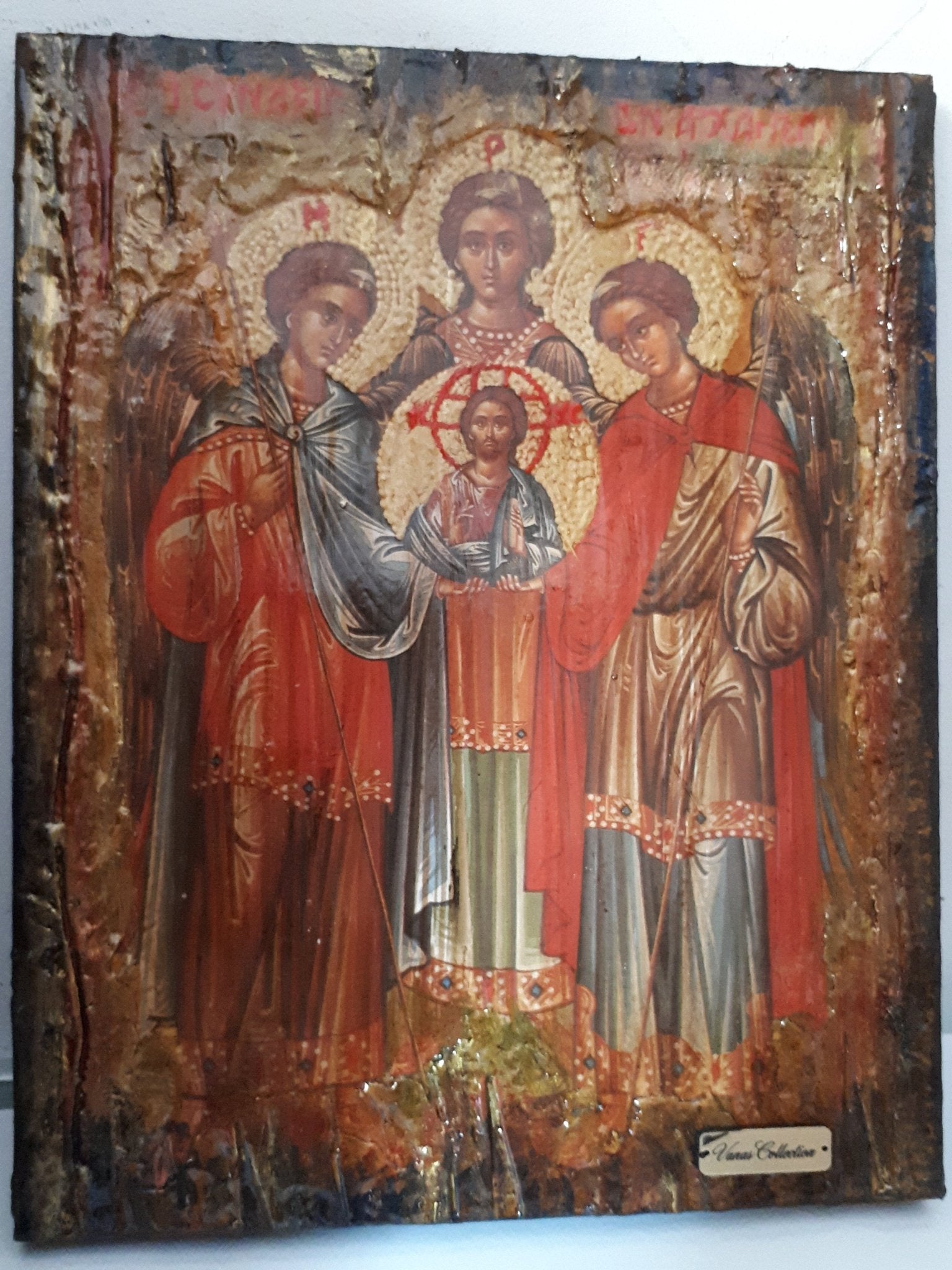 Synaxis Gathering of the Archangels Icon-Greek Byzantine Christian Handmade Icons - Vanas Collection