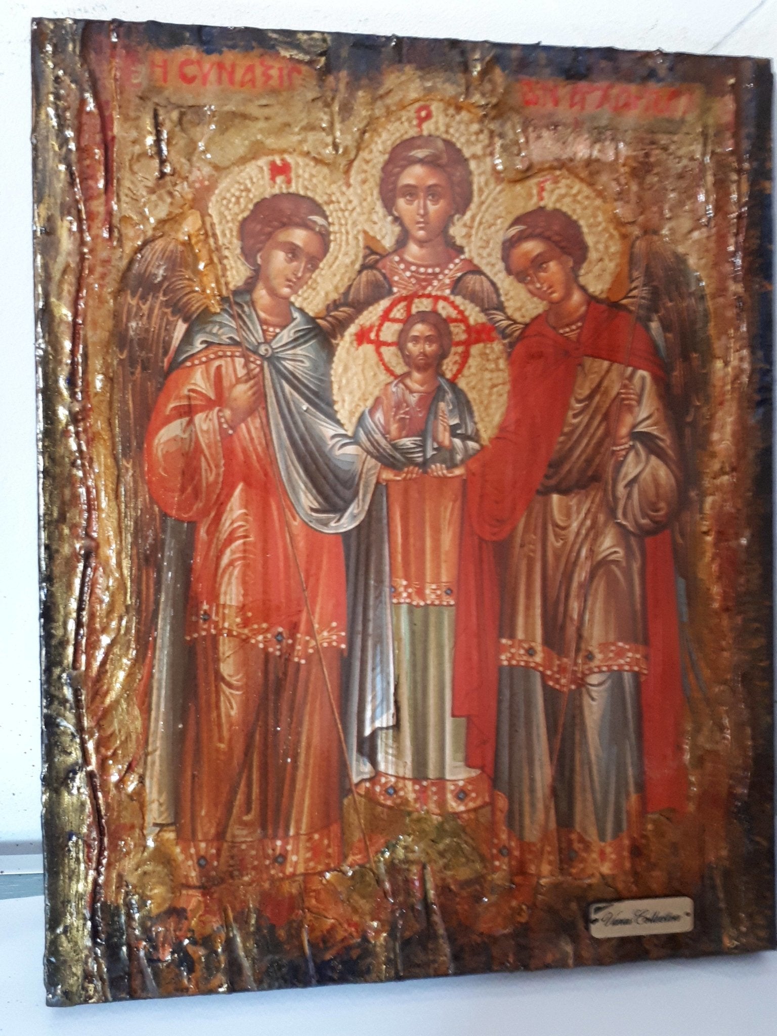 Synaxis Gathering of the Archangels Icon-Greek Byzantine Christian Handmade Icons - Vanas Collection