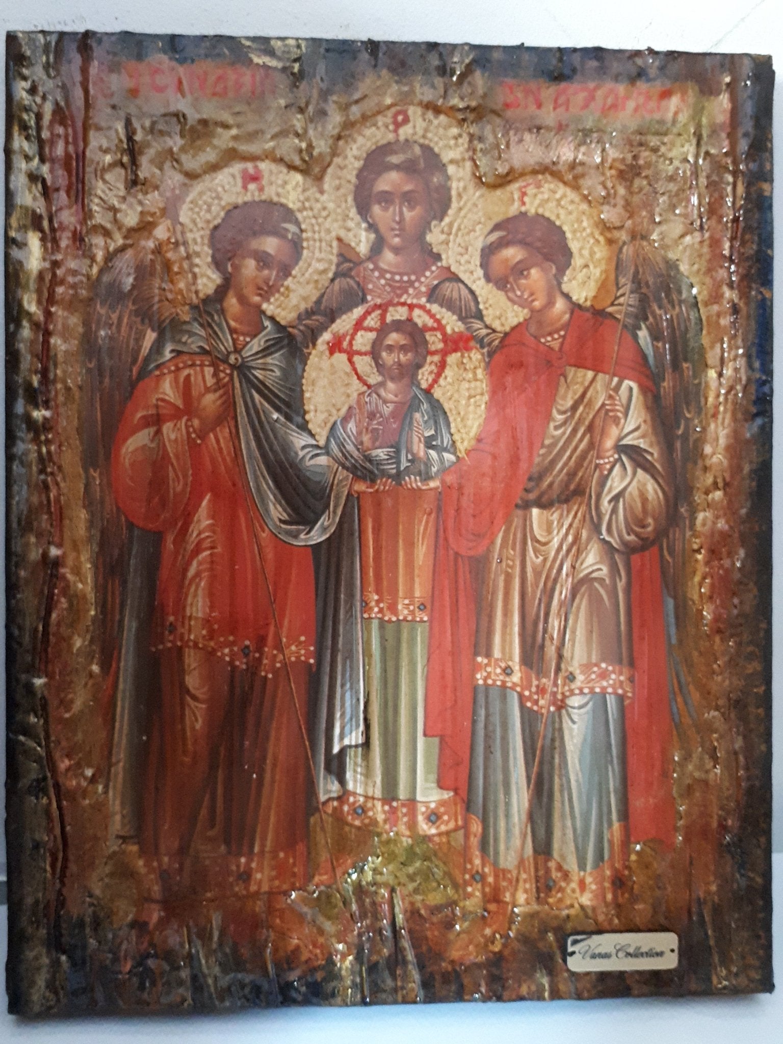 Synaxis Gathering of the Archangels Icon-Greek Byzantine Christian Handmade Icons - Vanas Collection