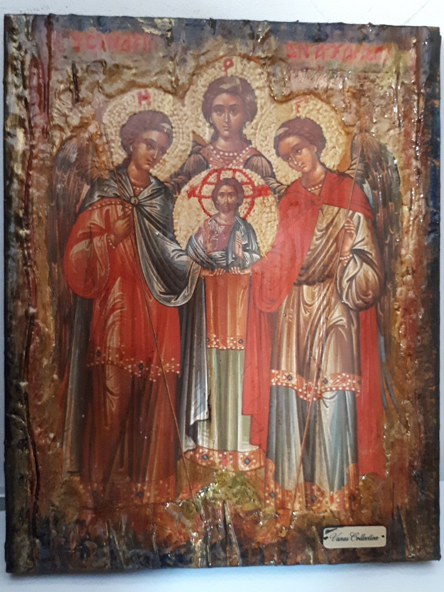 Synaxis Gathering of the Archangels Icon-Greek Byzantine Christian Handmade Icons - Vanas Collection