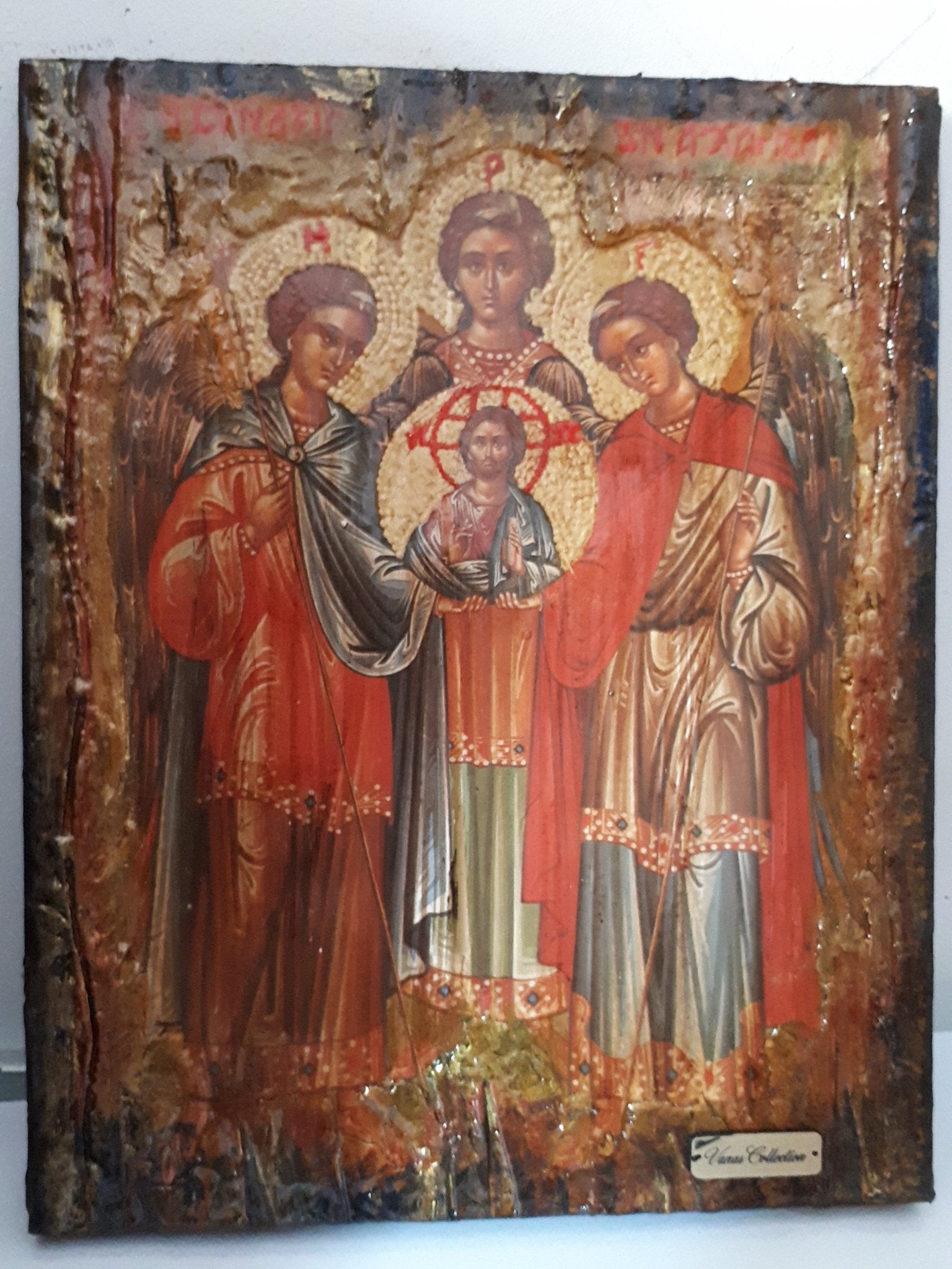 Synaxis Gathering of the Archangels Icon-Greek Byzantine Christian Handmade Icons - Vanas Collection