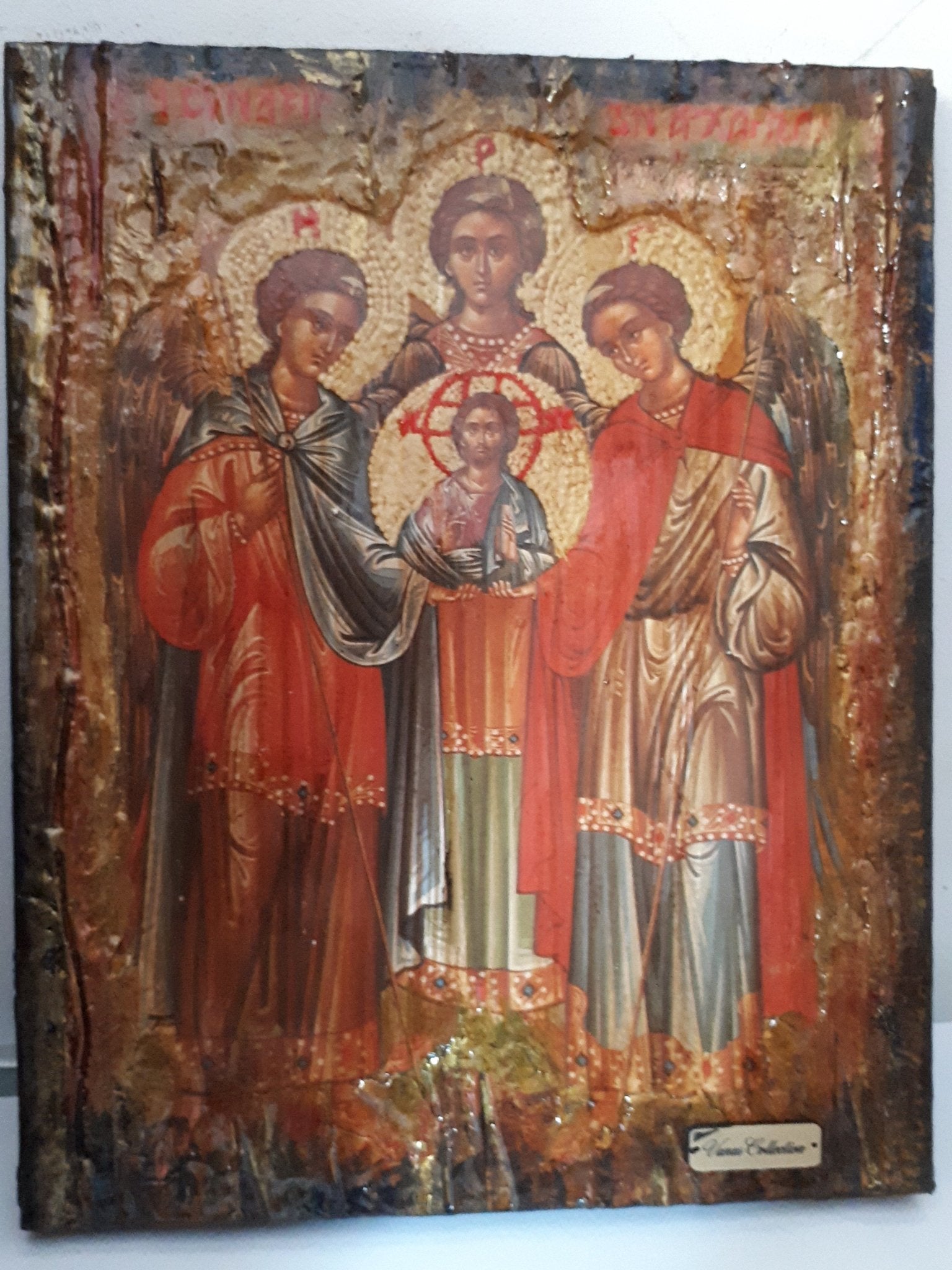 Synaxis Gathering of the Archangels Icon-Greek Byzantine Christian Handmade Icons - Vanas Collection