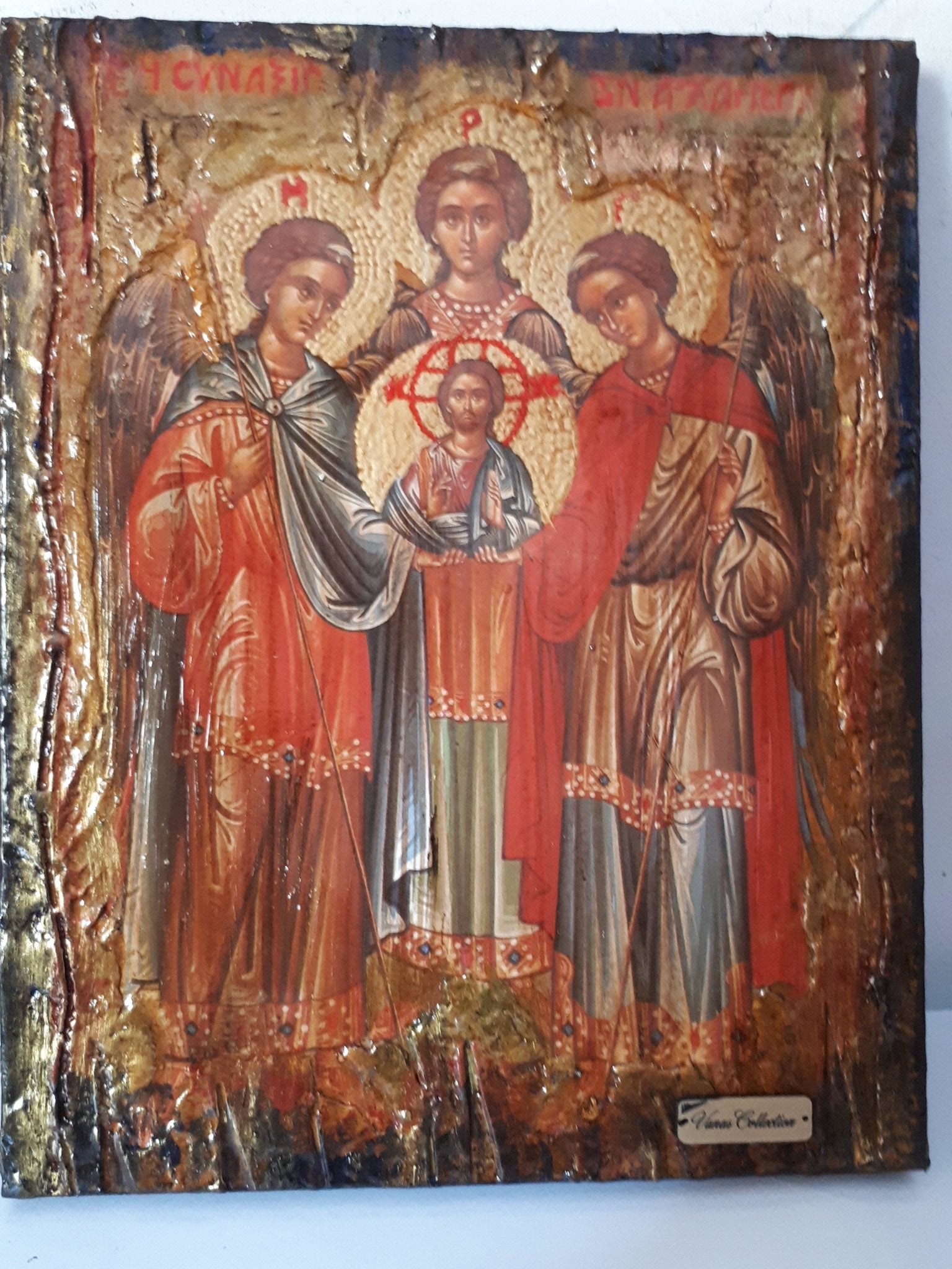 Synaxis Gathering of the Archangels Icon-Greek Byzantine Christian Handmade Icons - Vanas Collection