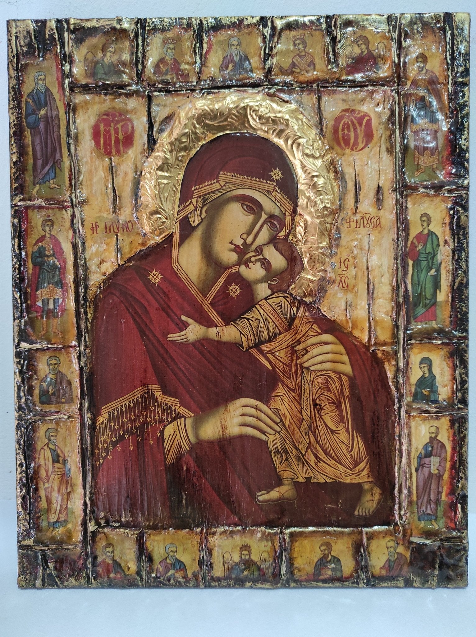 Virgin Mary Glykofilousa Panagia Glykophilousa Icon- Greek Orthodox Byzantine Icons - Vanas Collection