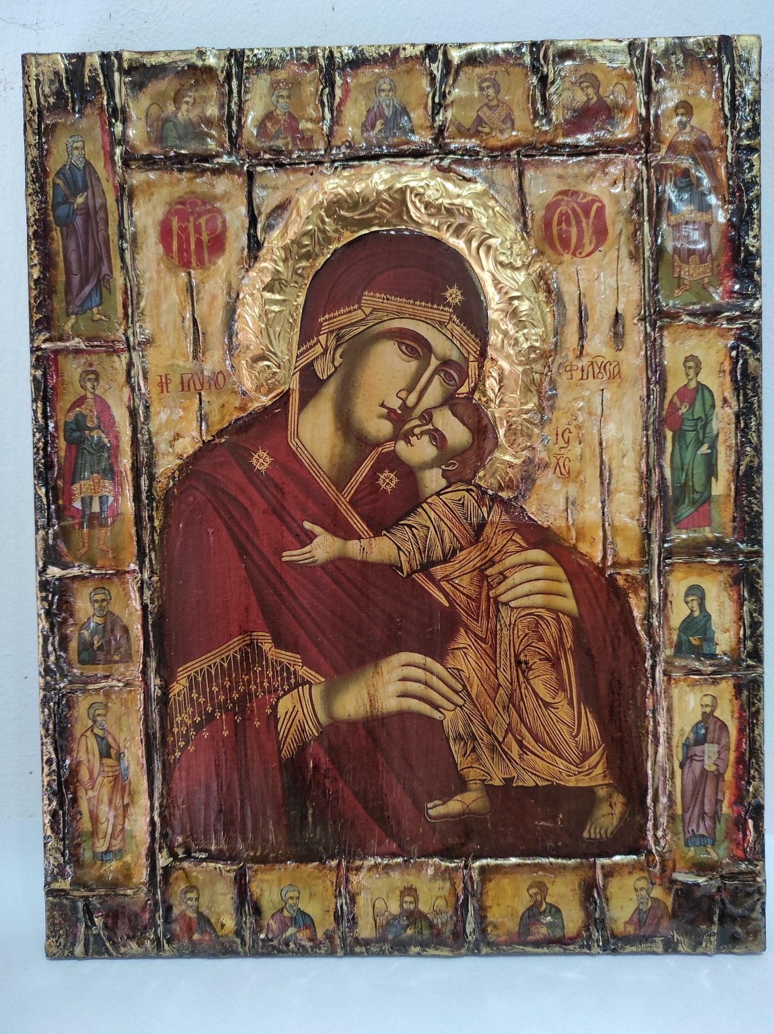 Virgin Mary Glykofilousa Panagia Glykophilousa Icon- Greek Orthodox Byzantine Icons - Vanas Collection