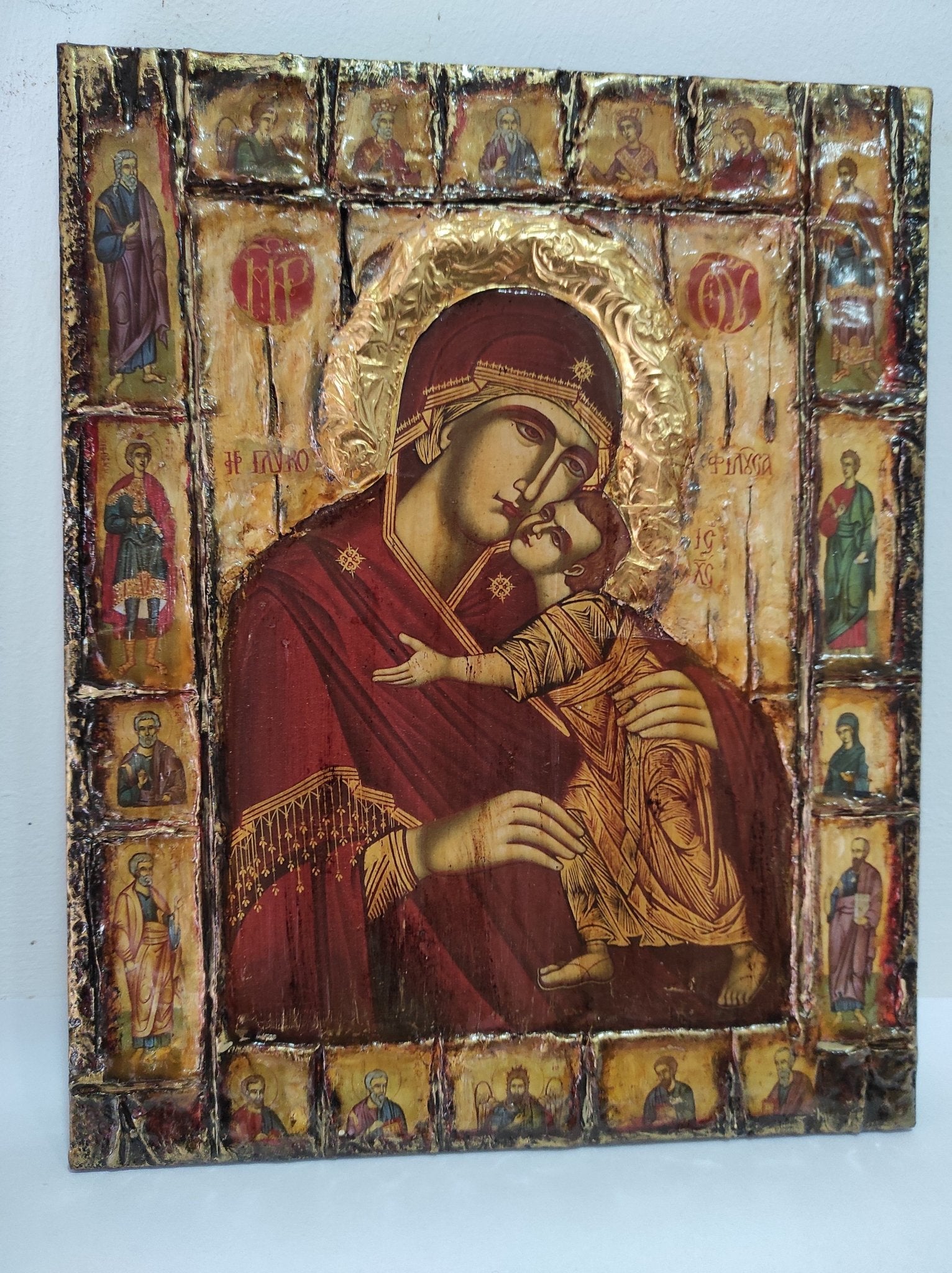 Virgin Mary Glykofilousa Panagia Glykophilousa Icon- Greek Orthodox Byzantine Icons - Vanas Collection