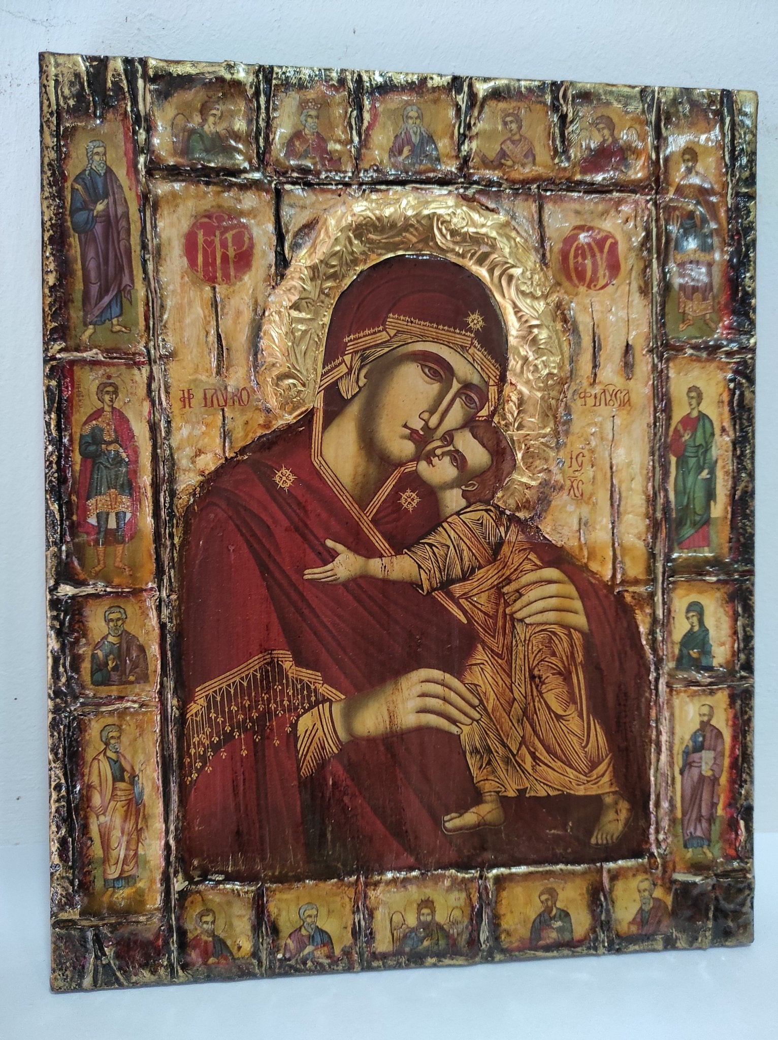 Virgin Mary Glykofilousa Panagia Glykophilousa Icon- Greek Orthodox Byzantine Icons - Vanas Collection