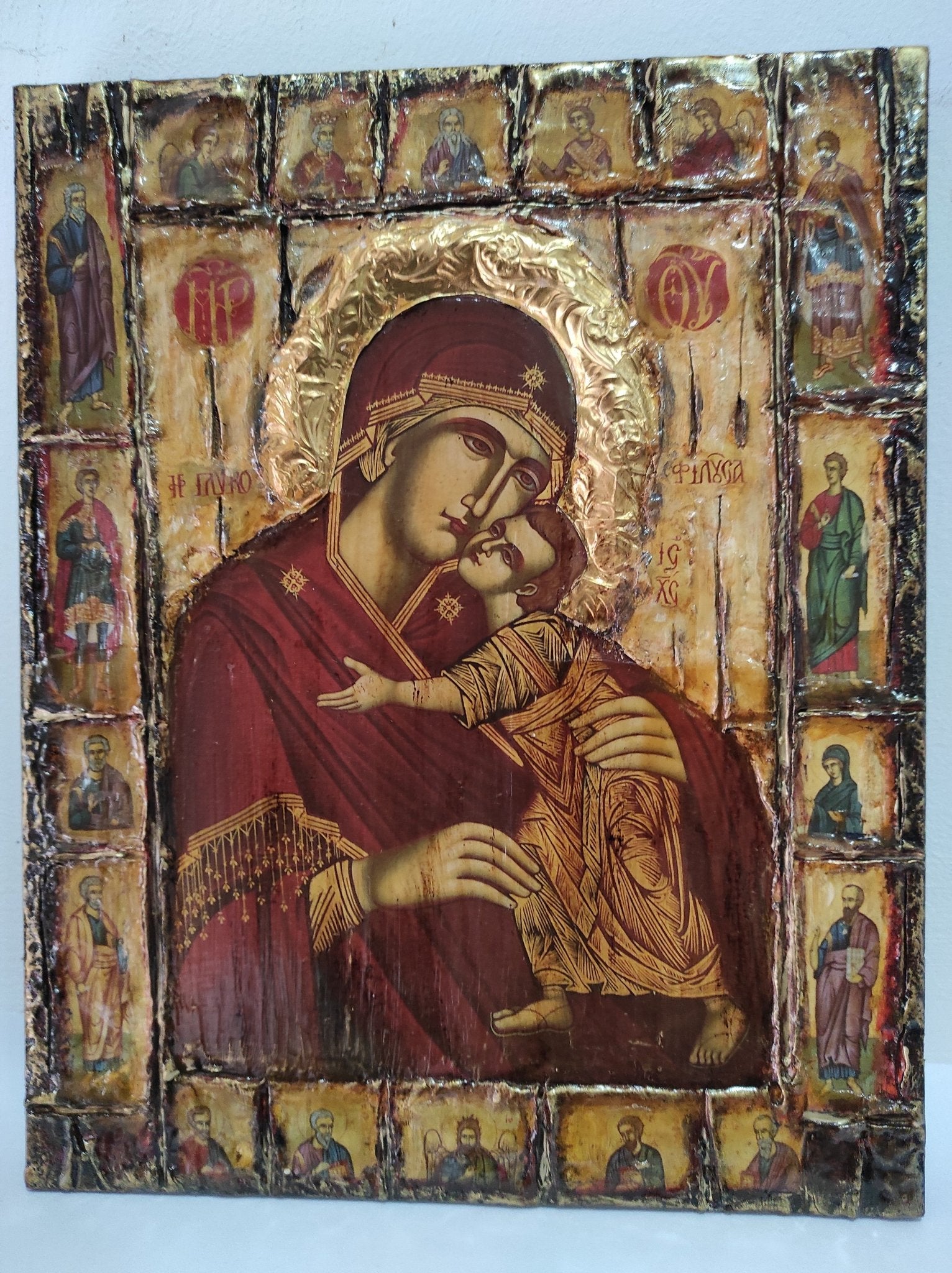 Virgin Mary Glykofilousa Panagia Glykophilousa Icon- Greek Orthodox Byzantine Icons - Vanas Collection