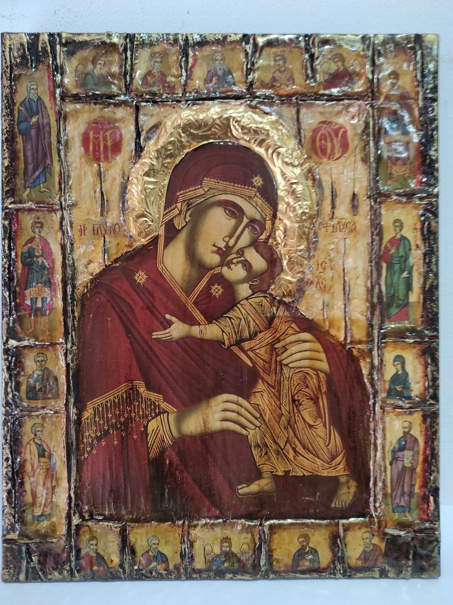 Virgin Mary Glykofilousa Panagia Glykophilousa Icon- Greek Orthodox Byzantine Icons - Vanas Collection