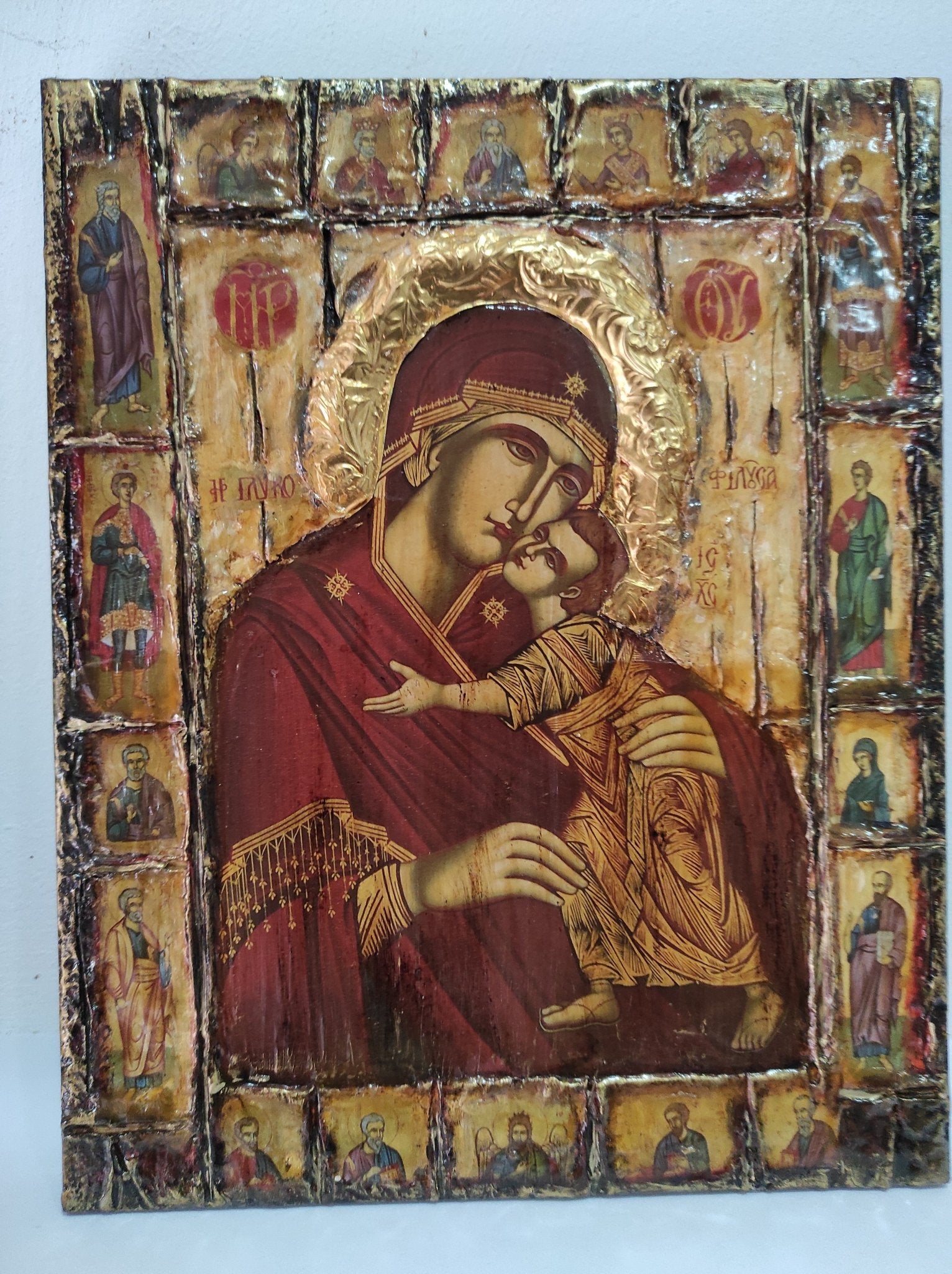 Virgin Mary Glykofilousa Panagia Glykophilousa Icon- Greek Orthodox Byzantine Icons - Vanas Collection