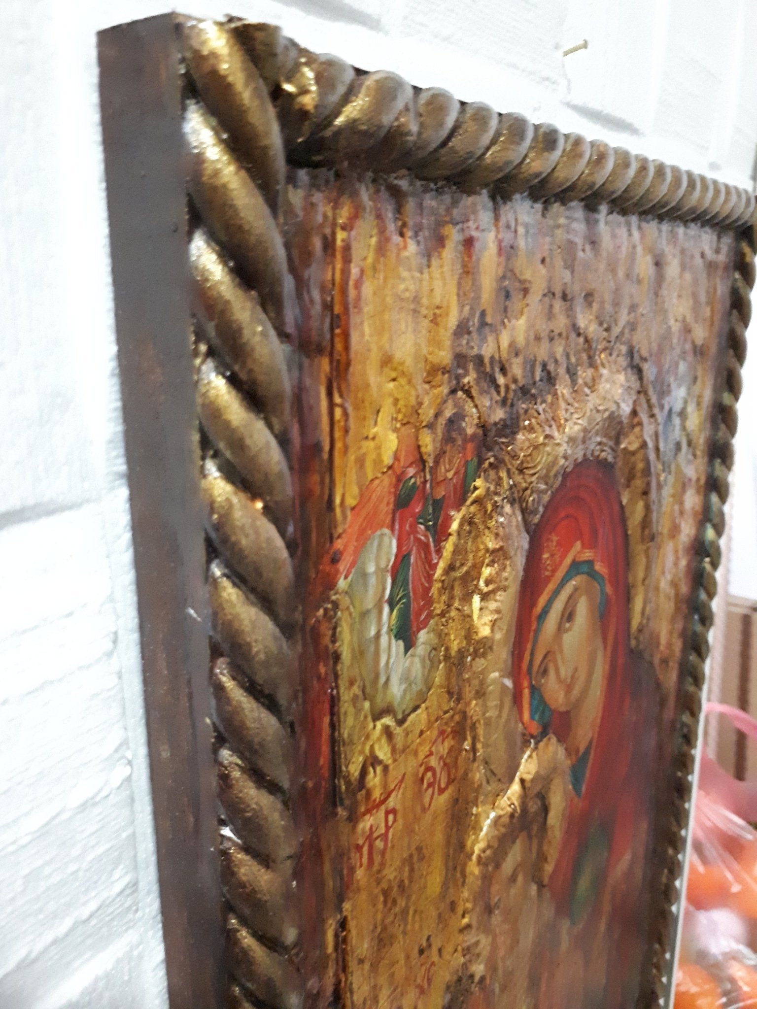 Virgin Mary Vrefokratousa Icon - Orthodox Byzantine Religious Icon Antique Style - Vanas Collection